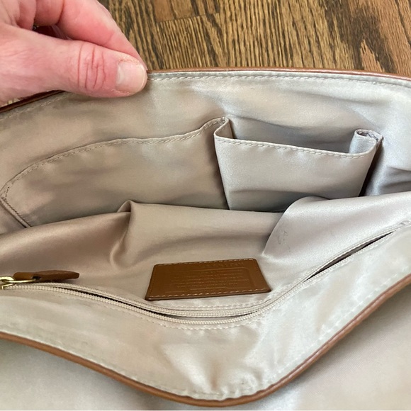 Coach Taylor Handbag F27481 Saddle Brown Leather Purse NOTE MAGNETIC CLOSURE - Picture 10 of 16